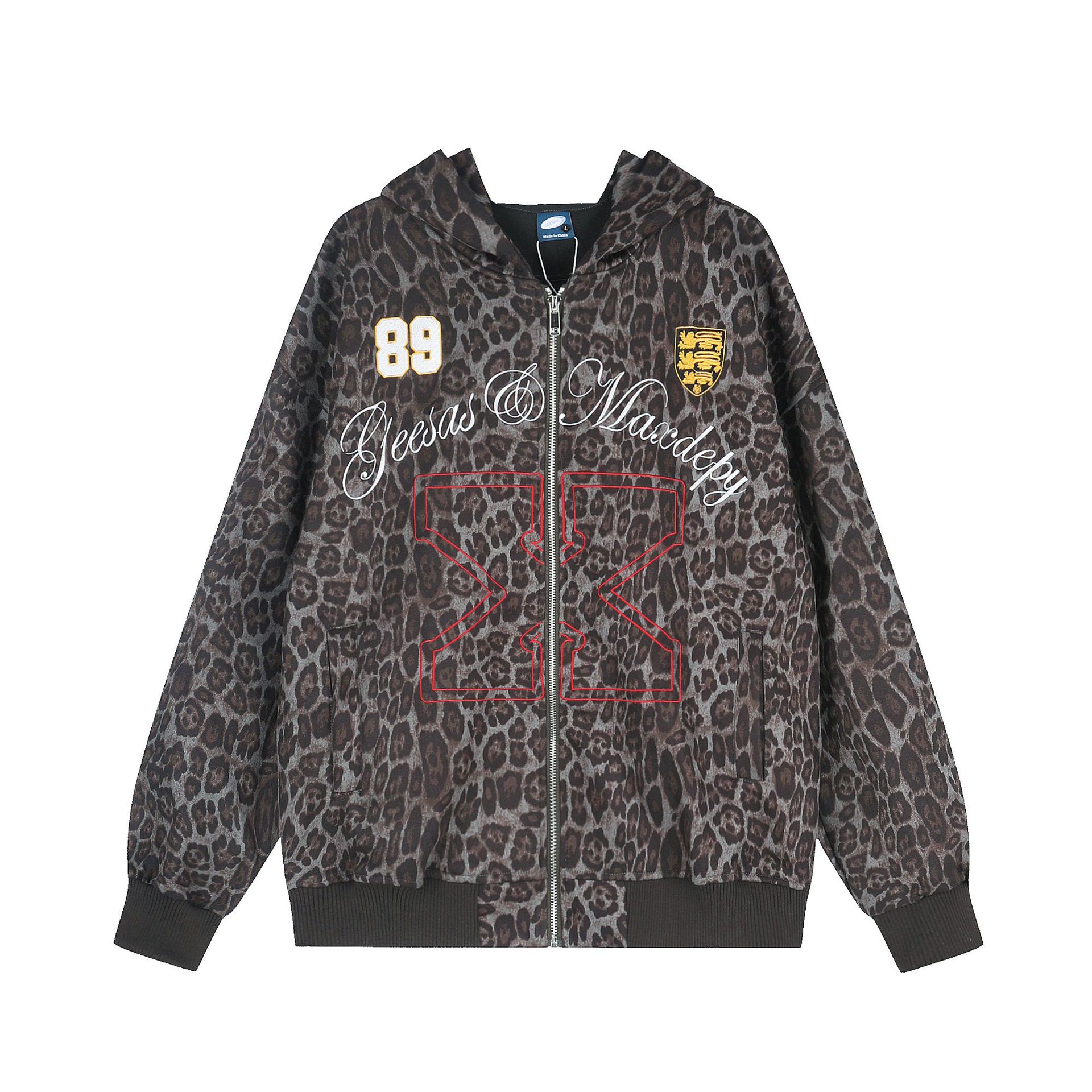 High-street Fashion Leopard-print 3D Printed Hooded Sweatshirt photo 2