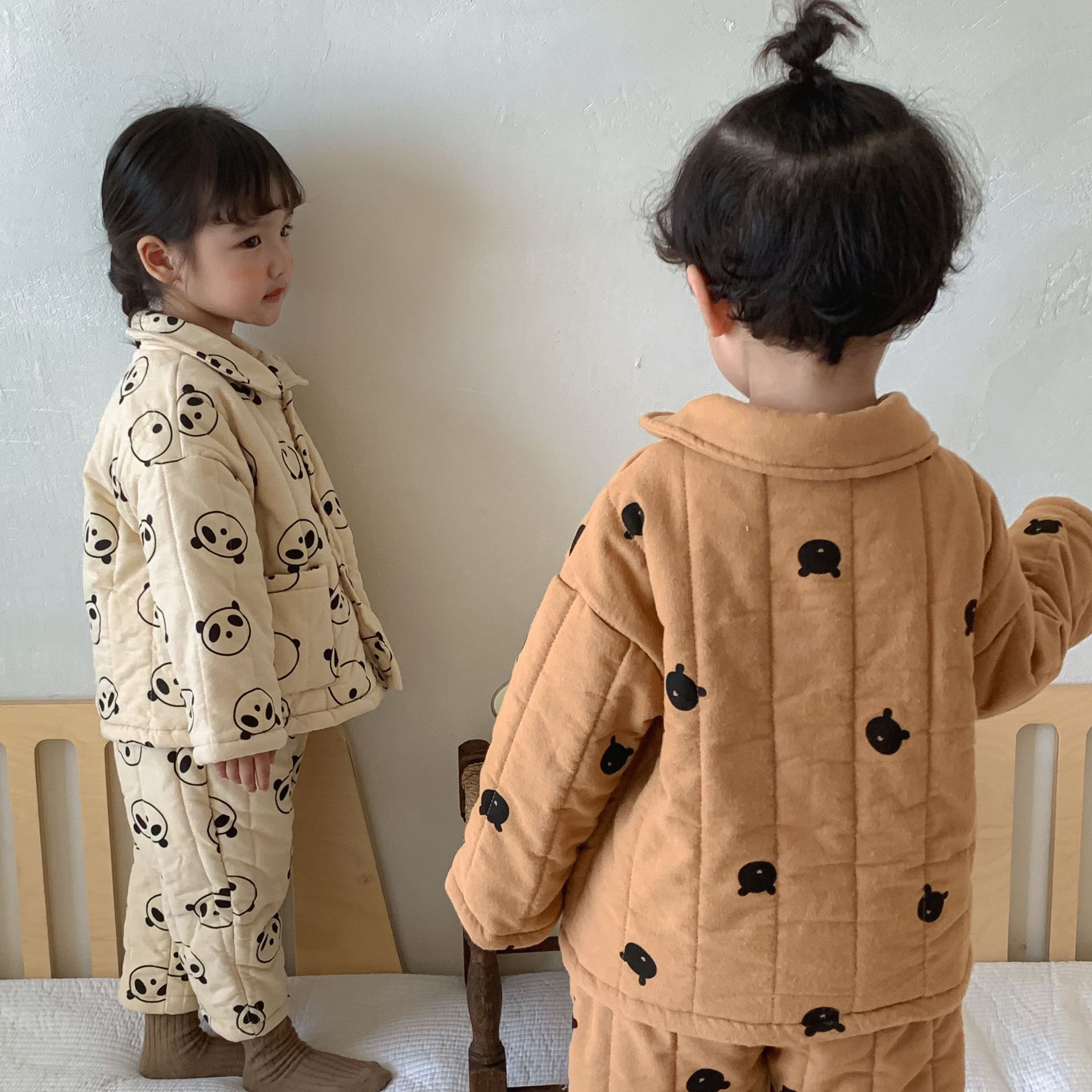 New Fleece-Lined Three-Layer Quilted Pajama Set For Baby Girls And Boys photo 7