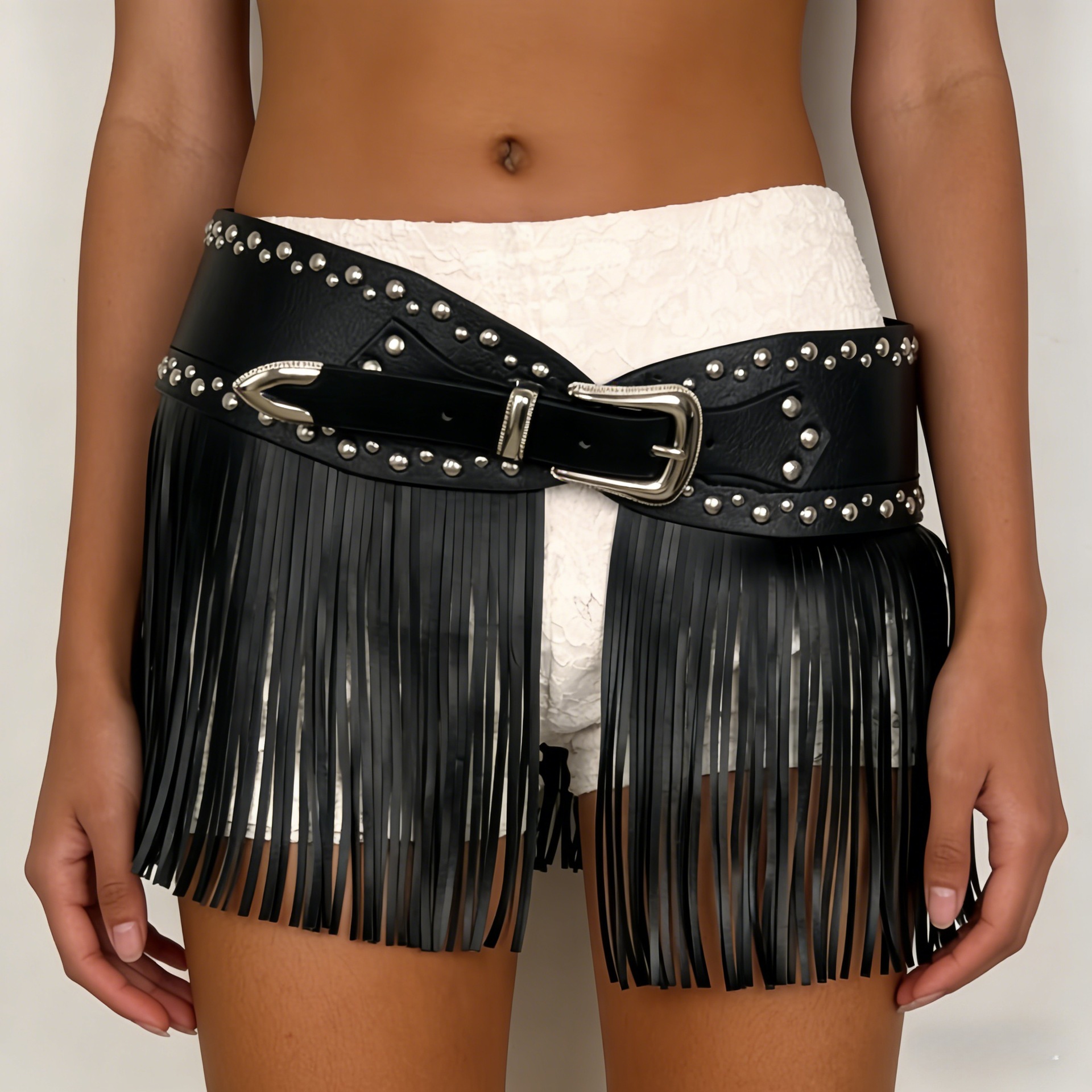 Tassel-studded Y2K Waist Cincher Decoration photo 5