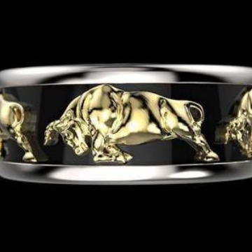 Wish Best-selling God Ox Ring Two-tone photo 2