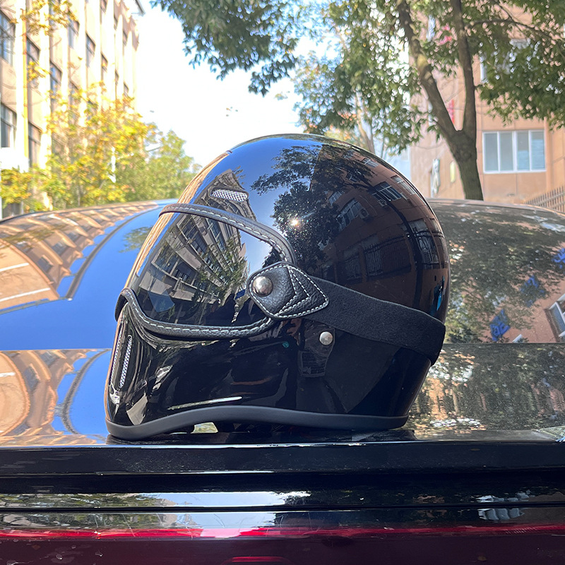 Vintage Versatile Fiberglass Motorcycle Helmet photo 5