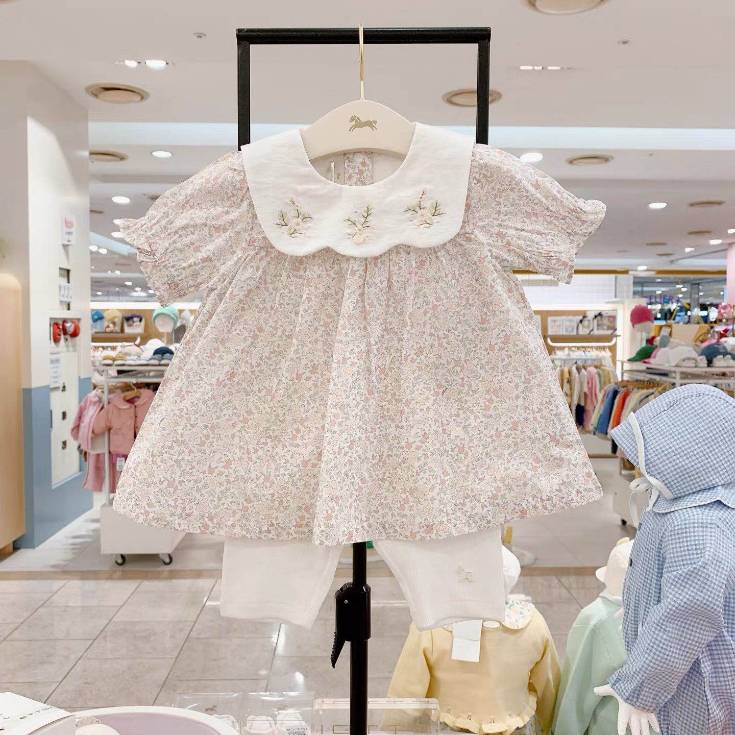 Summer New Arrival Baby Girl's Puff-sleeve Floral Print Set photo 1