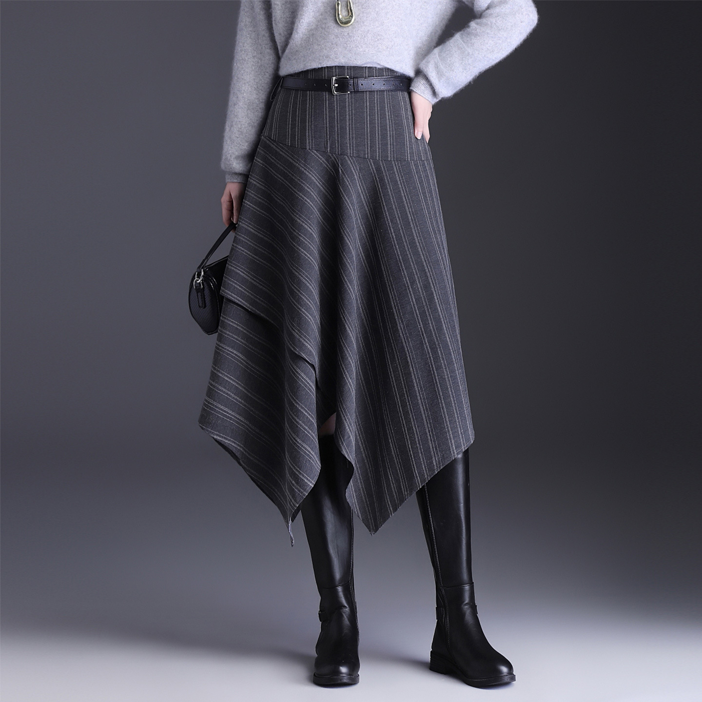 High-waisted Hip-covering Asymmetrical Skirt For Women photo 1