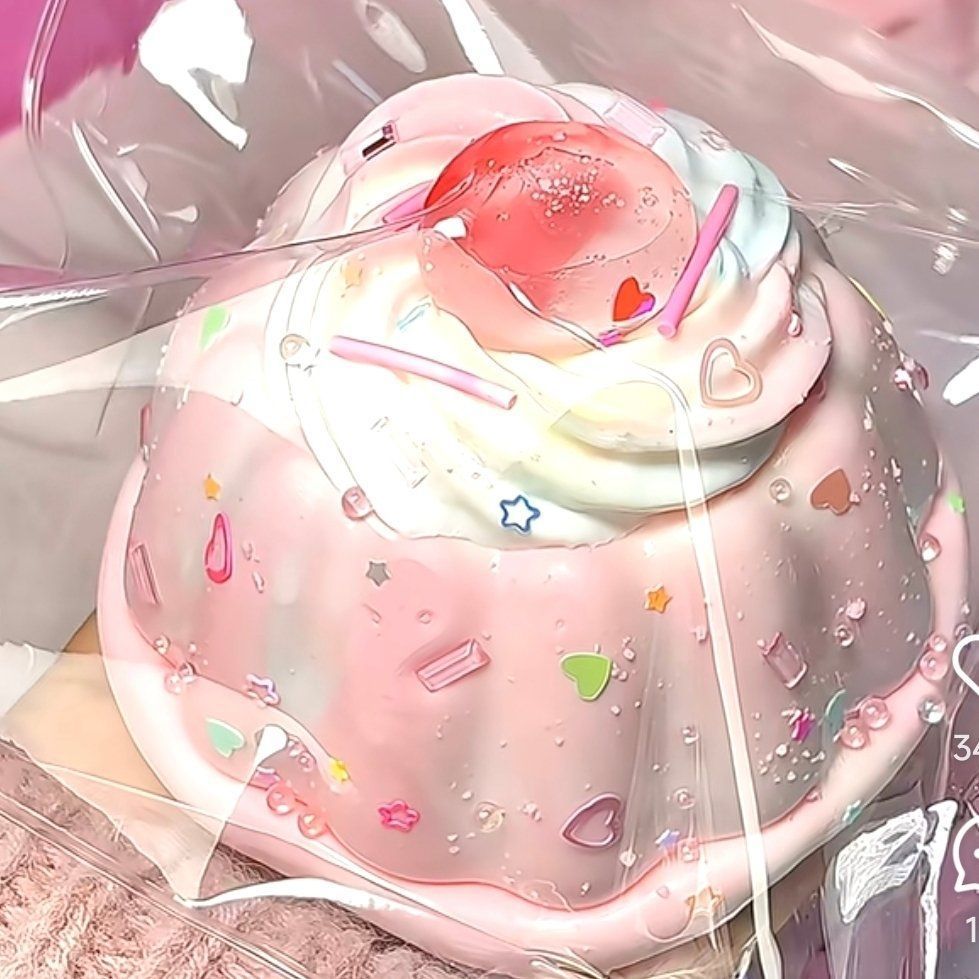 Creamy Strawberry Large Pudding Silicone Stress-Relief Toy photo 2