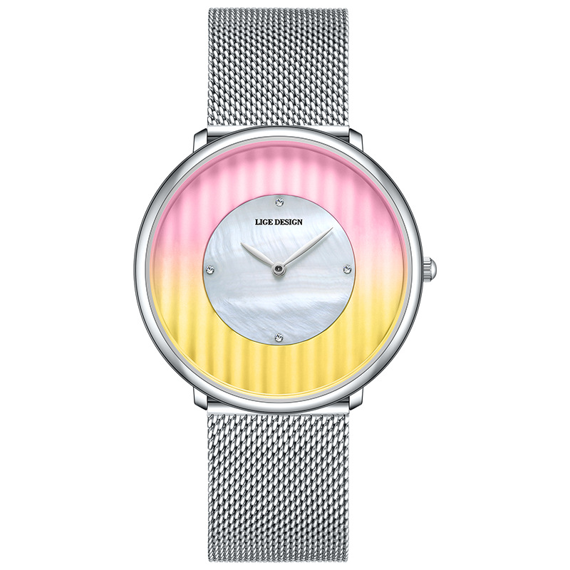 Womens Watch Elegant And Minimalist Mesh Strap Ultra-thin Water-resistant Quartz Wristwatch photo 5