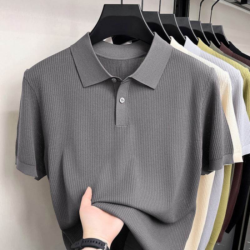 Summer New Short-sleeved Knitted T-shirt For Men photo 6