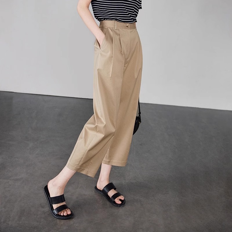 High-waisted Wide-leg Slimming Versatile Straight-leg Utility Pants photo 4