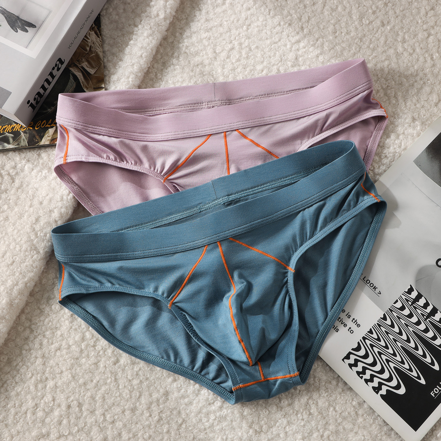 Mens Sexy Low-rise Solid-color Briefs photo 1