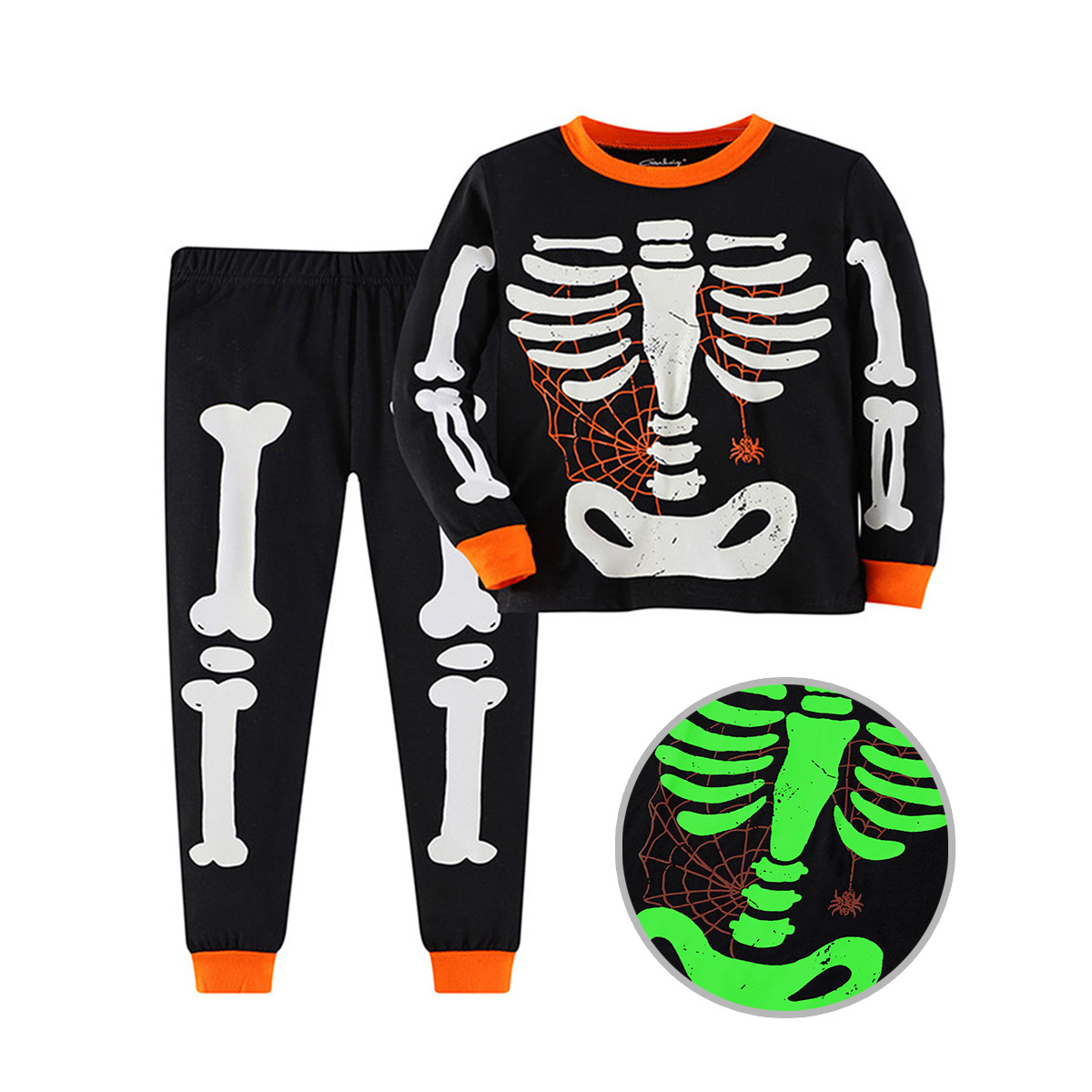 Halloween Kids' Home Wear Luminous Printed Pajamas Outfits photo 2