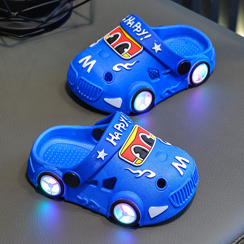 Childrens Car-Shaped Glowing Non-Slip Soft-Soled Slippers photo 4