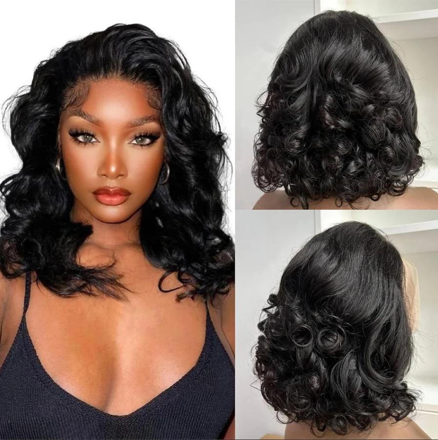 Loose Wave Wig 13x4 Frontal Bouncy Wave Wig Human Hair photo 6