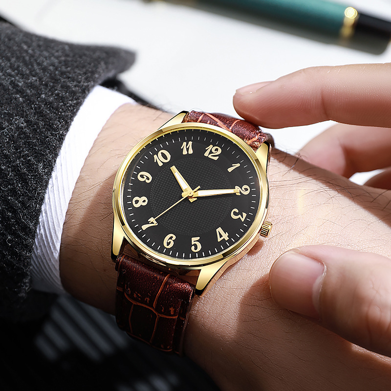 Quartz Mens Business-style Alloy Luminous Luxury Wristwatch With A Leather-band Feel photo 7