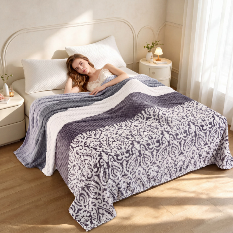 New Bean-shaped Velvet Sofa Nap Blanket photo 7