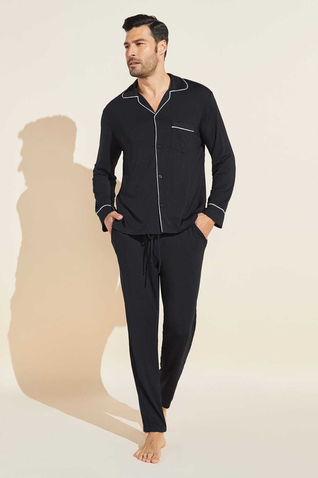 Men's French-style Long-sleeve Top And Pants Set photo 2