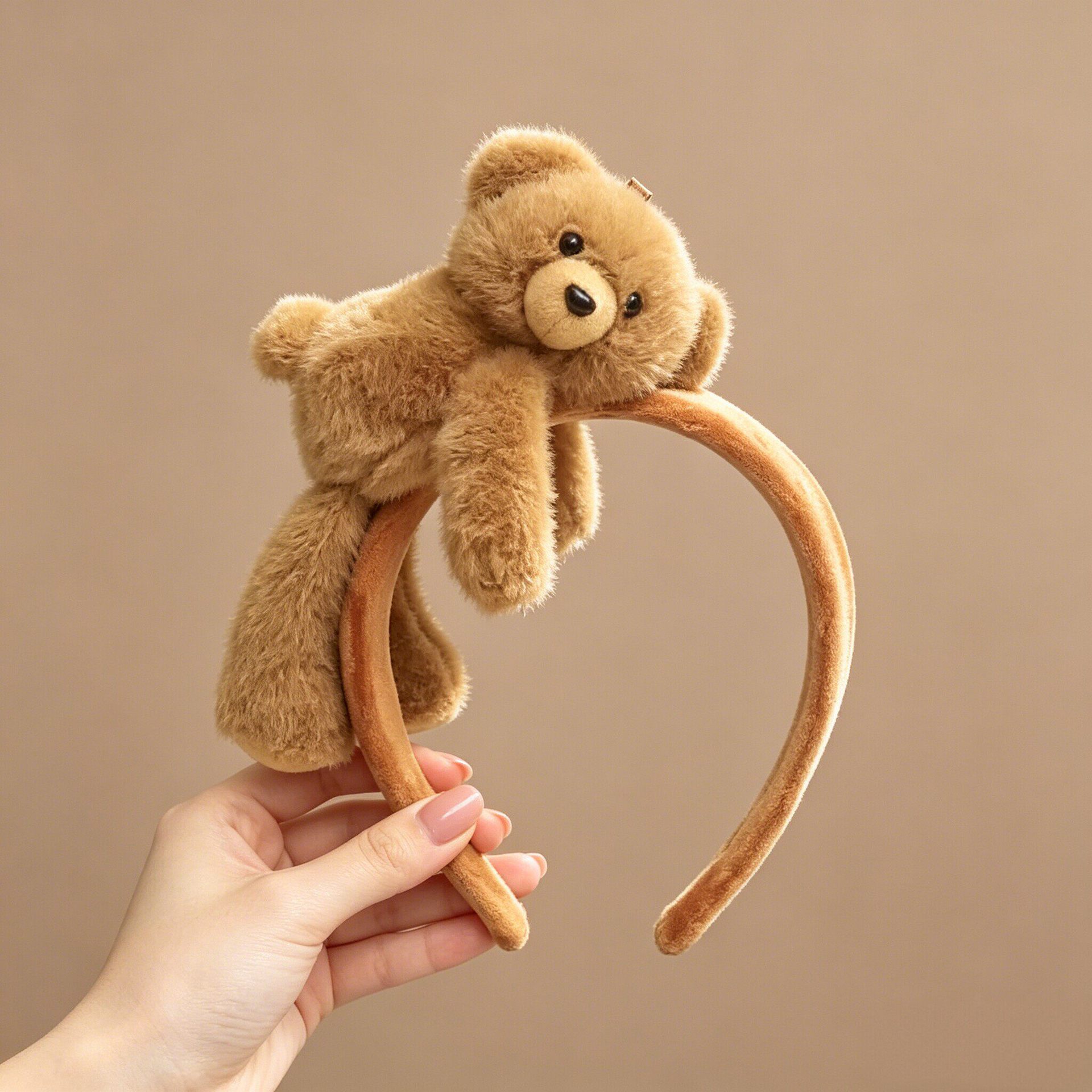 Cute Lying Bear Headband Creative And Fun Plush photo 1