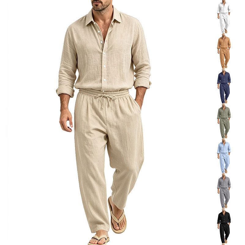Mens New Linen Casual Loose-Fit Suit photo 1
