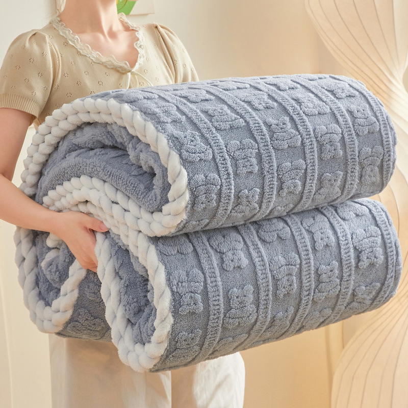 Soft, Skin-friendly Milk Velvet Single-layer Blanket With 3D Embossed Design photo 1