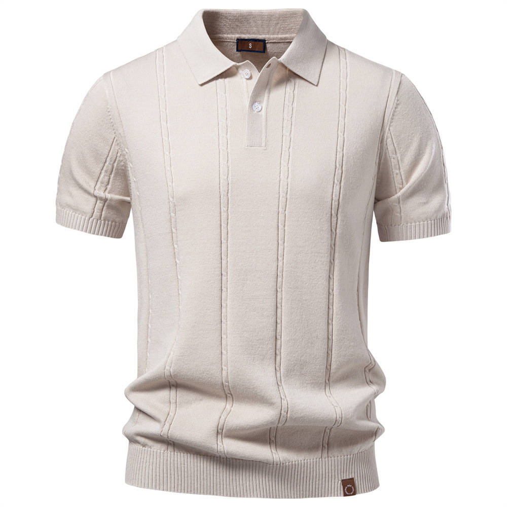 Mens Business-Casual Knitted Ice-Silk Short-Sleeve Shirt photo 8