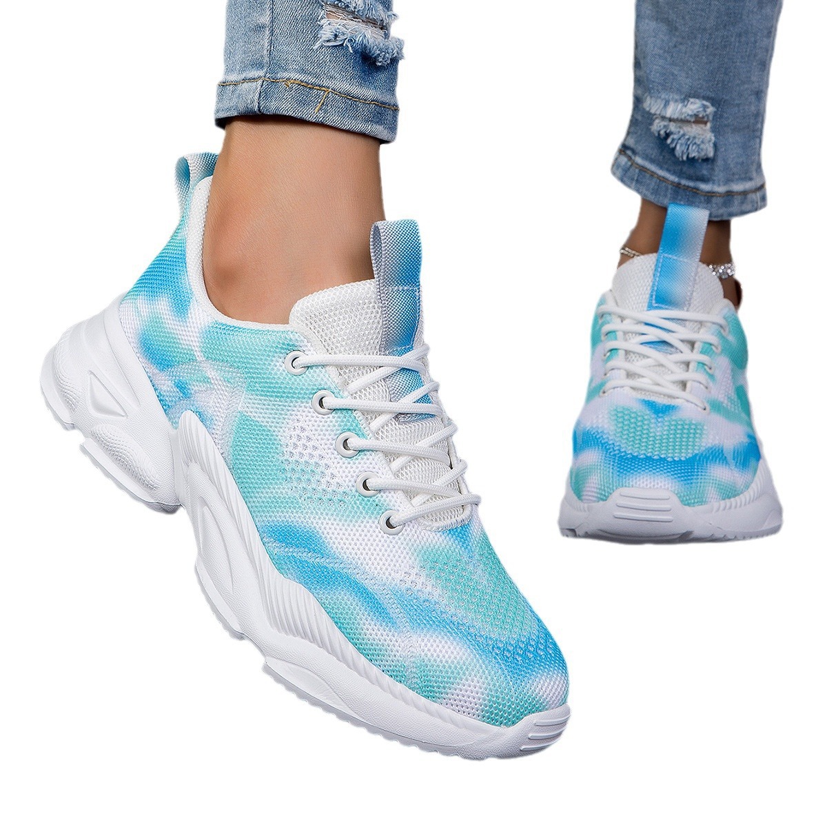 Casual Flower Sneakers Flat Large Size Upturned Lace-up photo 7