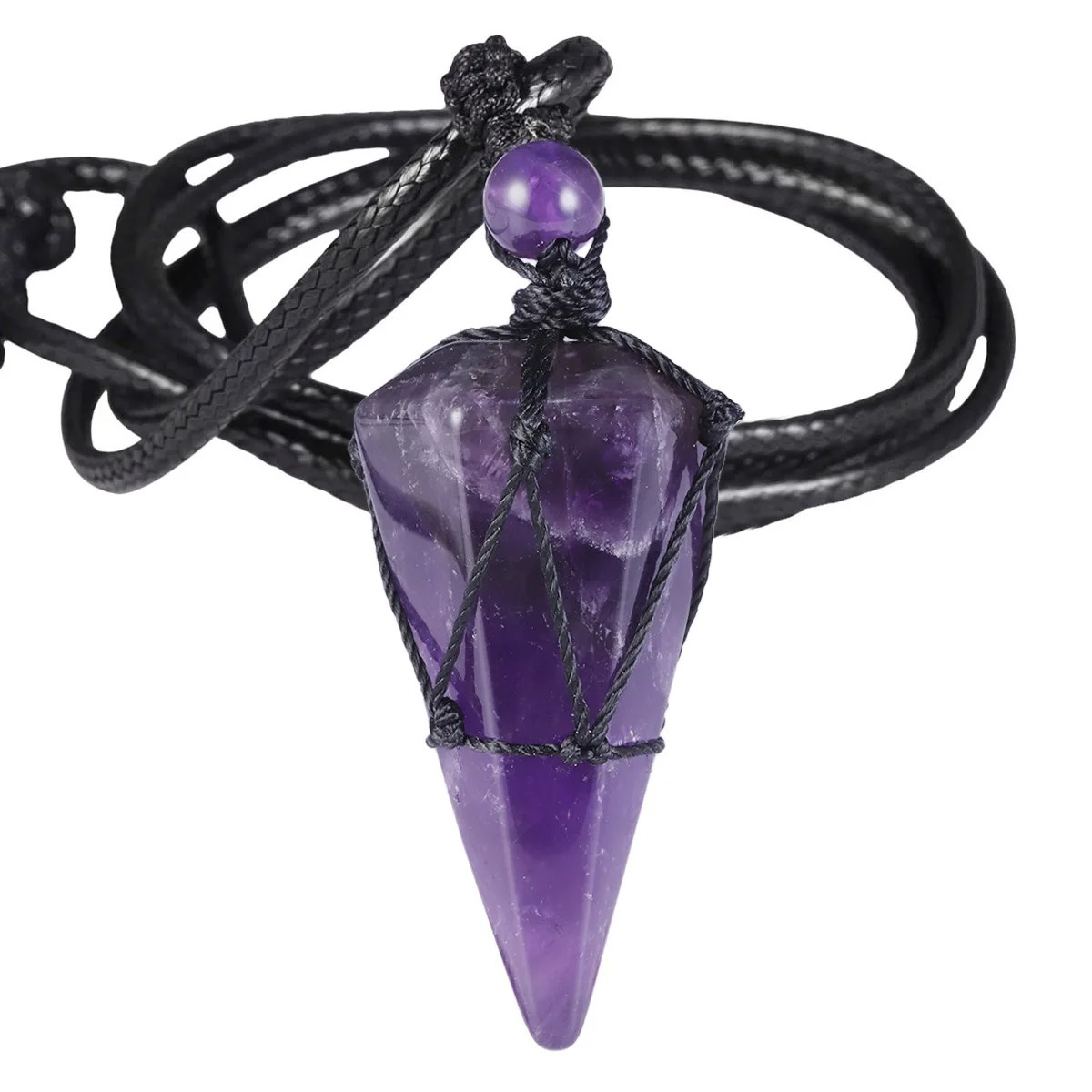 Natural Stone Three-Dimensional Hexagonal Pendulum Necklace photo 1