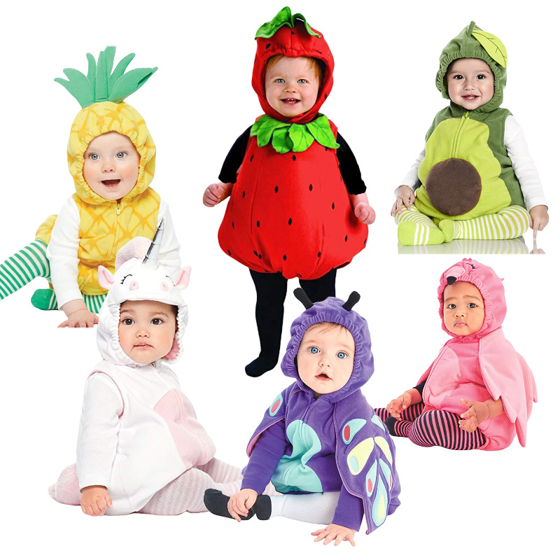 Pumpkin Strawberry And Pineapple Baby Autumnwinter Romper photo 1