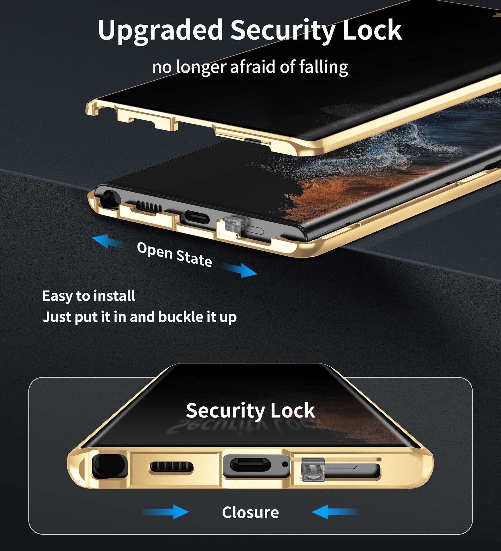 Applicable To S23Ultra Peep-proof S23Plus Metal S22 Phone Case photo 8