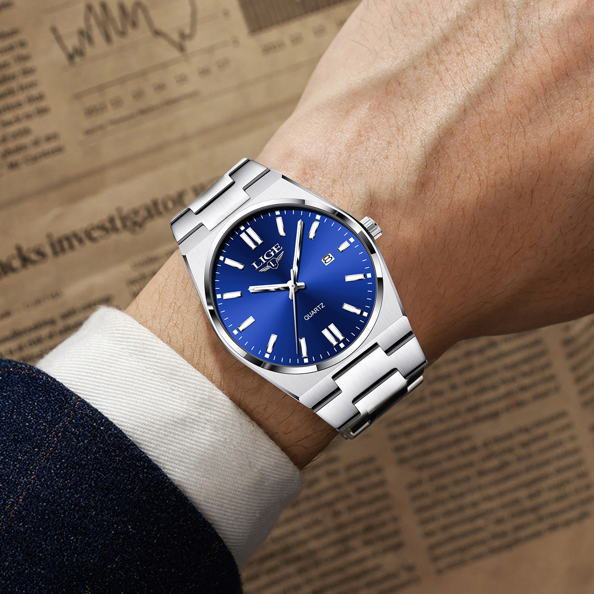 Waterproof Luminous Quartz Multi-function Calendar Wristwatch photo 5