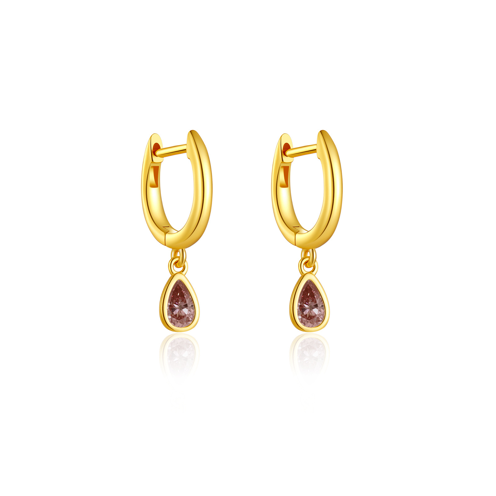 S925 Sterling Silver Earrings Colorful Pear-shaped Long Graceful And Fashionable Zircon Jewelry Earrings photo 3