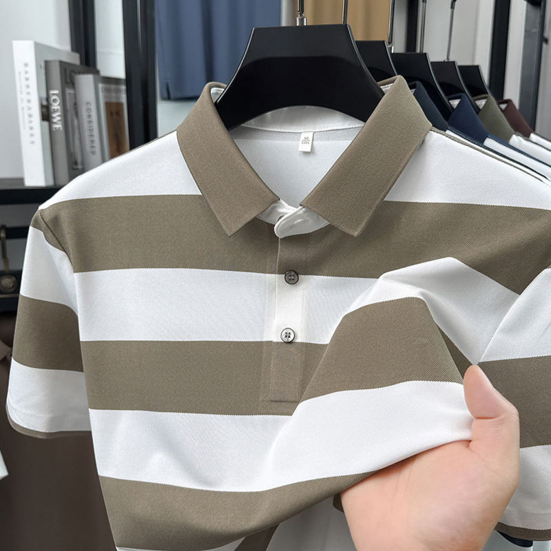 Mens Seamless Striped Cool-Feel Short-Sleeve T-Shirt photo 3