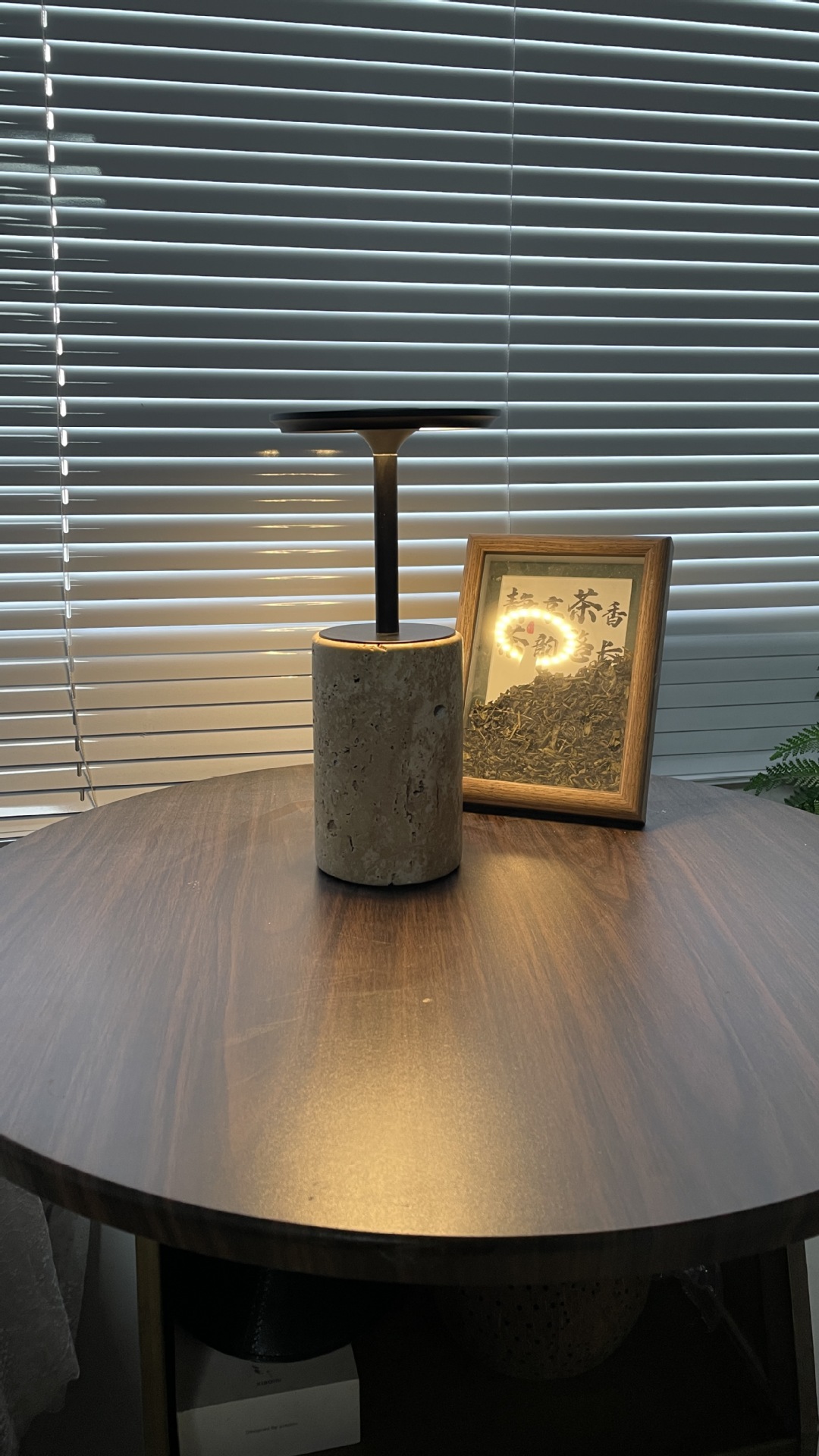 Nordic Minimalist Modern Travertine Table Lamp photo 6