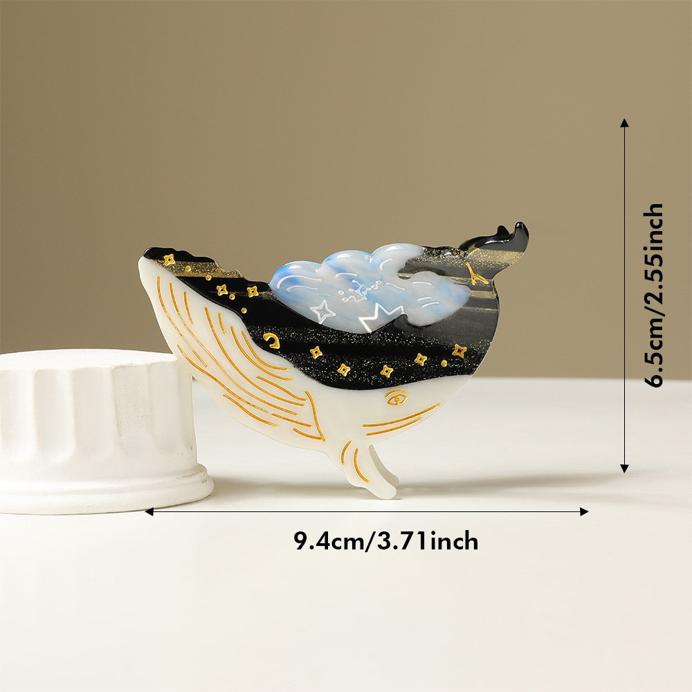 Noctilucent Cloud And Whale Cute Back-of-head Hair Clip photo 2