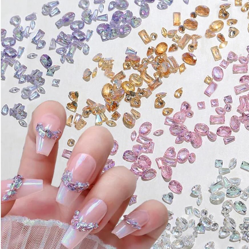 50-piece Multi-shape Mini Zircon Nail Art Decorations Assorted Colors photo 2