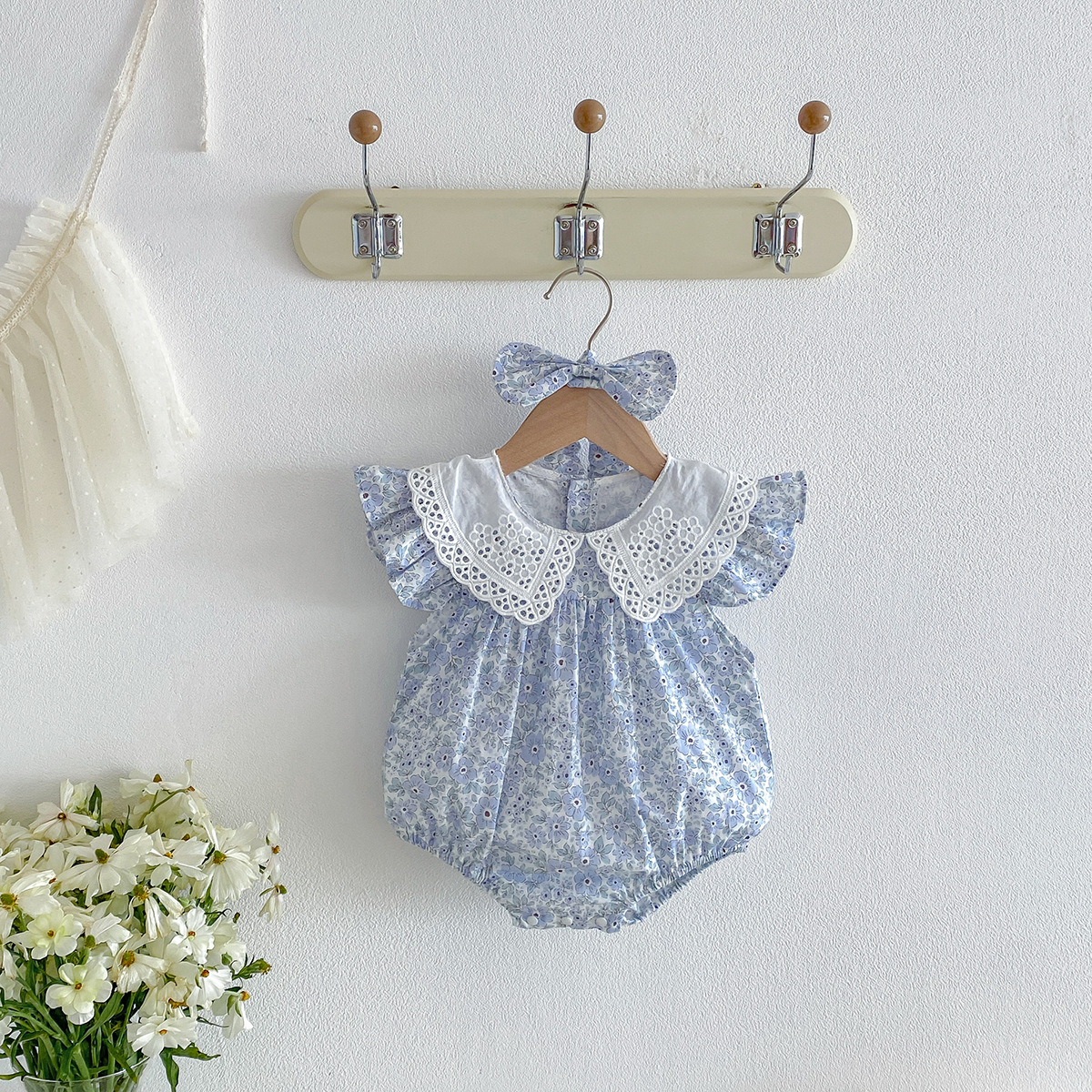 Summer Lightweight Baby Romper Summer Floral Fragments photo 2
