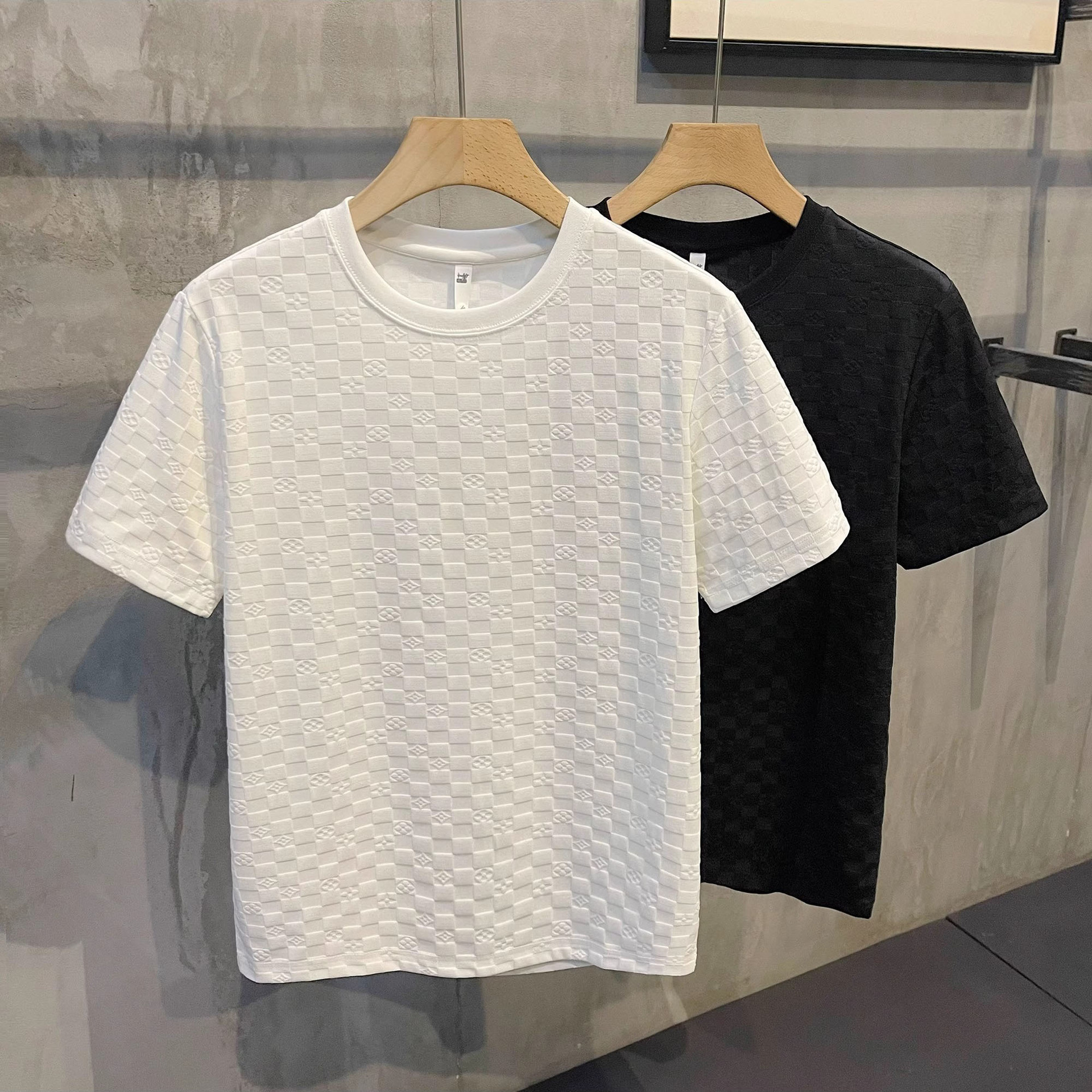 Streetwear Letter-print Short-sleeve Mens Slim-fit EuropeanAmerican Style photo 1