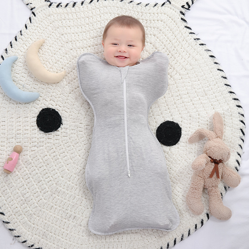 Baby Swaddle Sleeping Bag, Bamboo Fiber, Summer, Surrender-style, Anti-startle photo 4