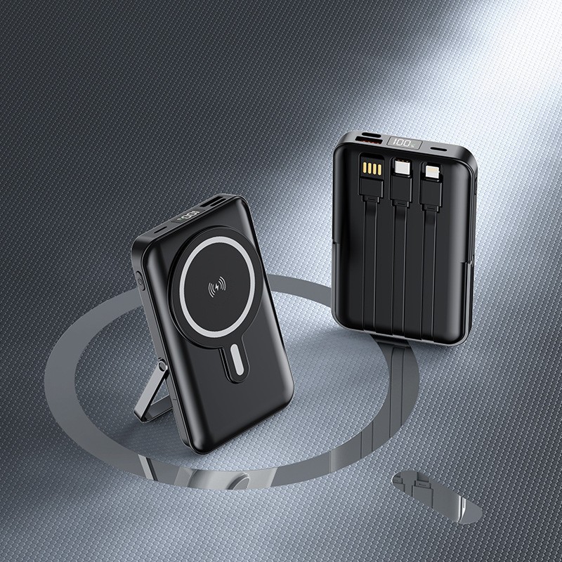 Portable Magnetic Charging Built In Cable Digital Display Fast Charging Power Bank photo 4