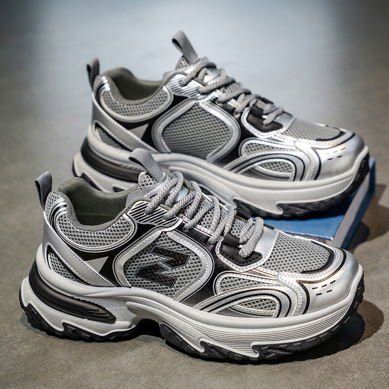 Men's New Autumn Breathable Mesh Trendy Versatile Thick-soled Height-increasing Casual Sneakers photo 7