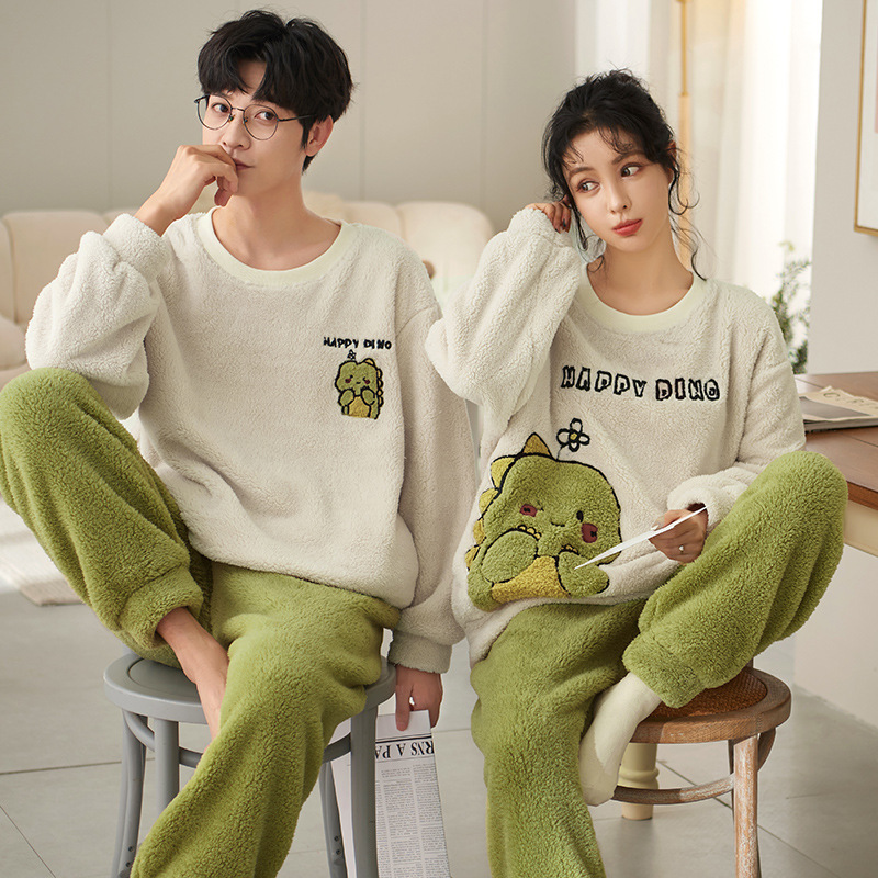 Coral Fleece Couple Household Velvet Pajamas photo 7