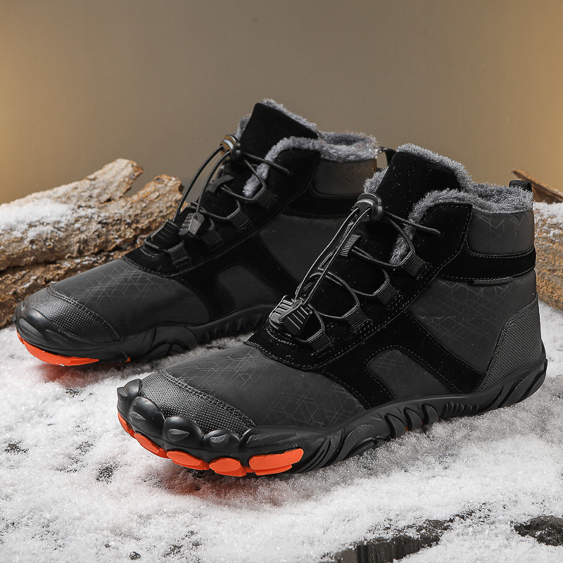 Fleece-lined Water-repellent Five-finger Snow Boots Thermal Non-slip Cotton-padded Shoes photo 1