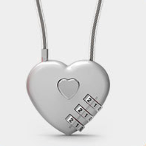 Peach Heart Long Wire Rope Love Lock photo 7