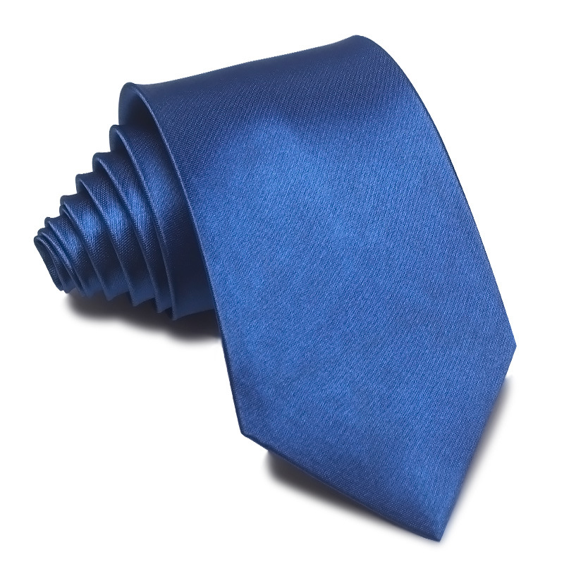 Mens 8cm Hand-Tied Tie Solid Color Tie Plain Color photo 6