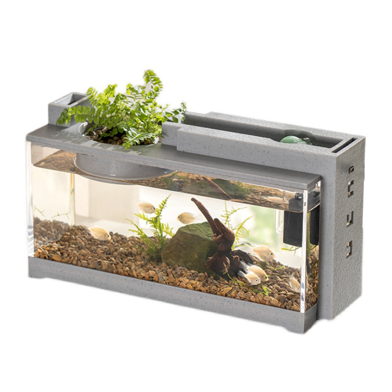Micro Landscape Fish Tank Small Creative Filter Mute Water Flow photo 6