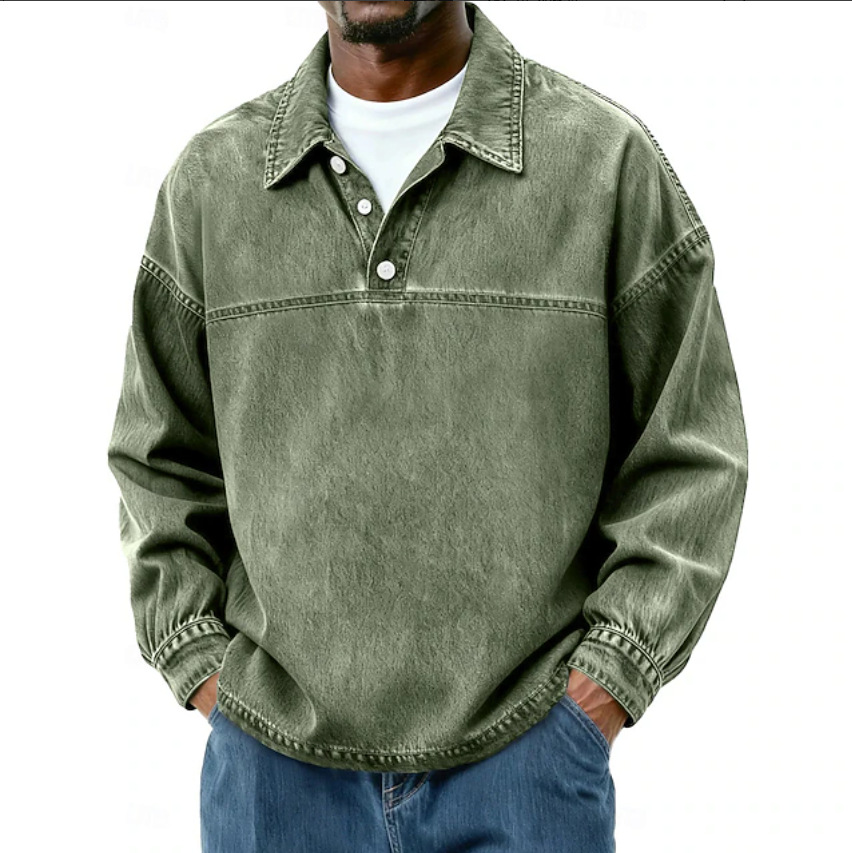 Men's Solid-Color Casual Long-Sleeve Top photo 5