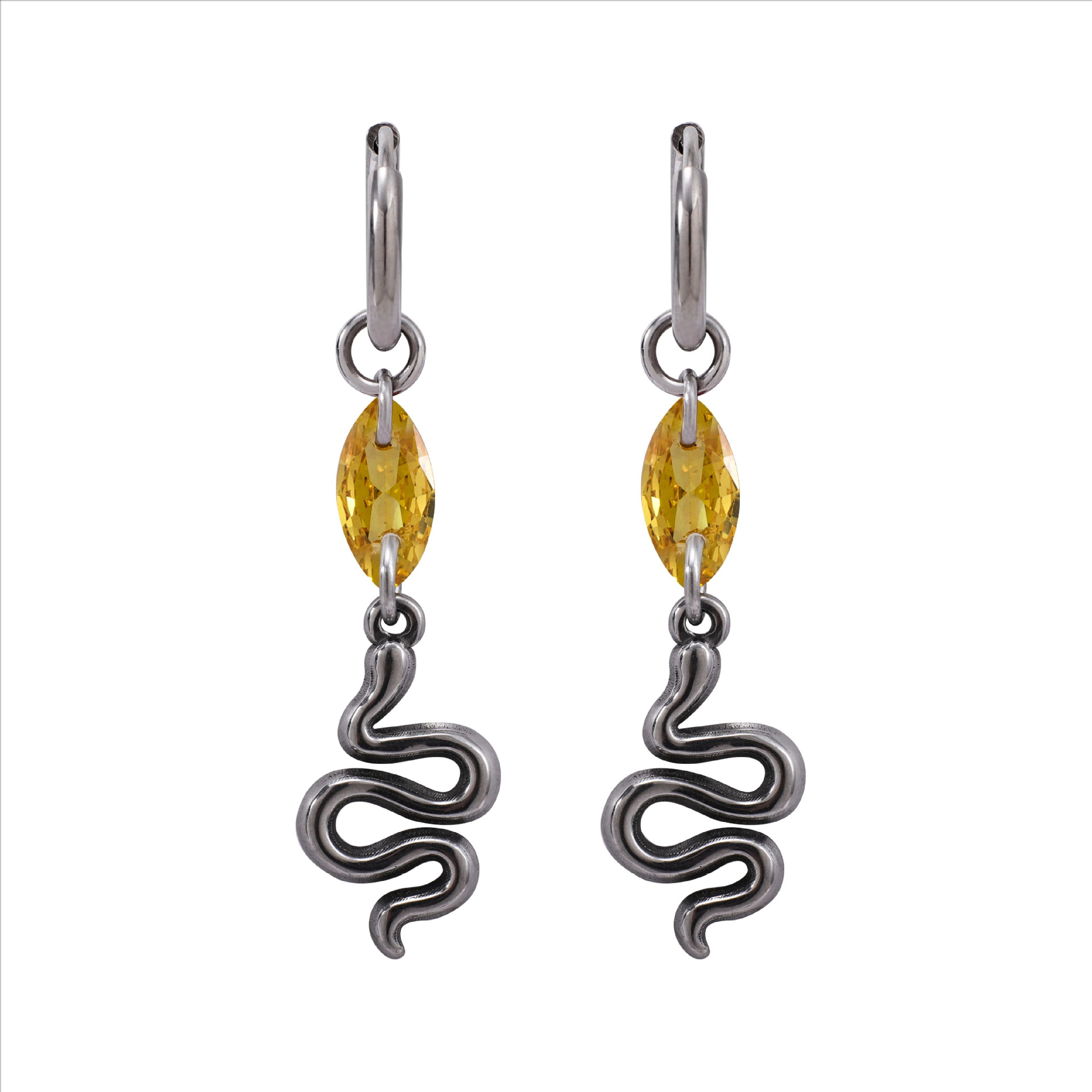 Serpentine Hip-hop Titanium Steel Earrings photo 5