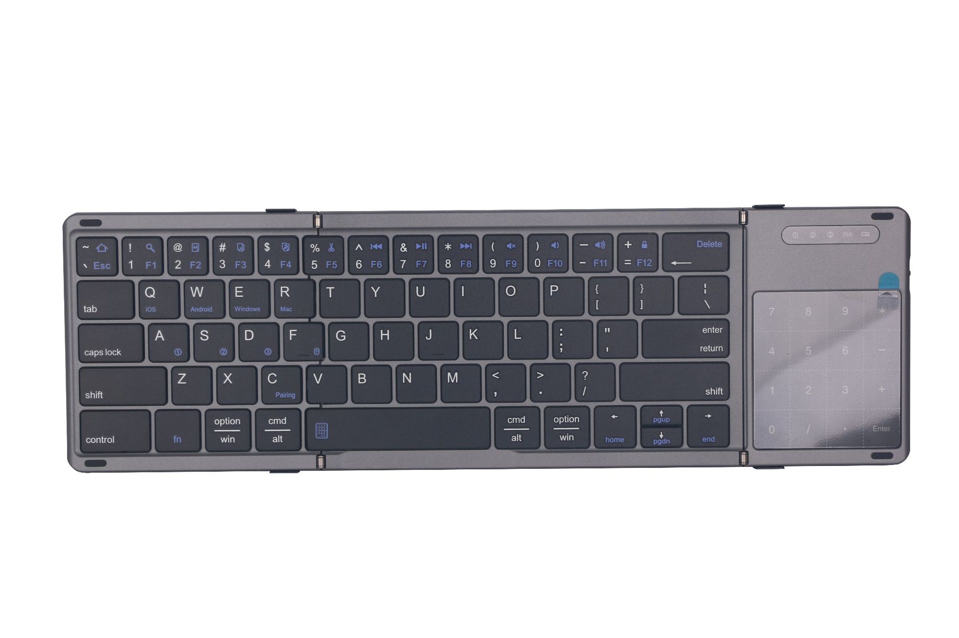 Wireless Foldable Bluetooth Keyboard With Numeric Touchpad For Phones Tablets And Laptops photo 6