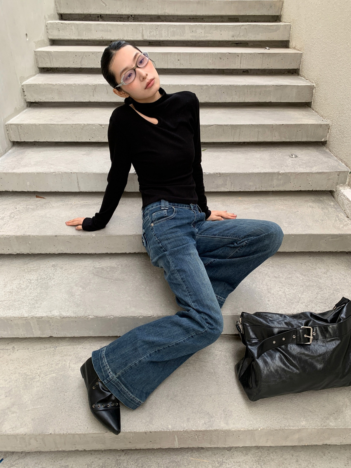 Retro Street-style Bootcut Jeans For Women photo 3