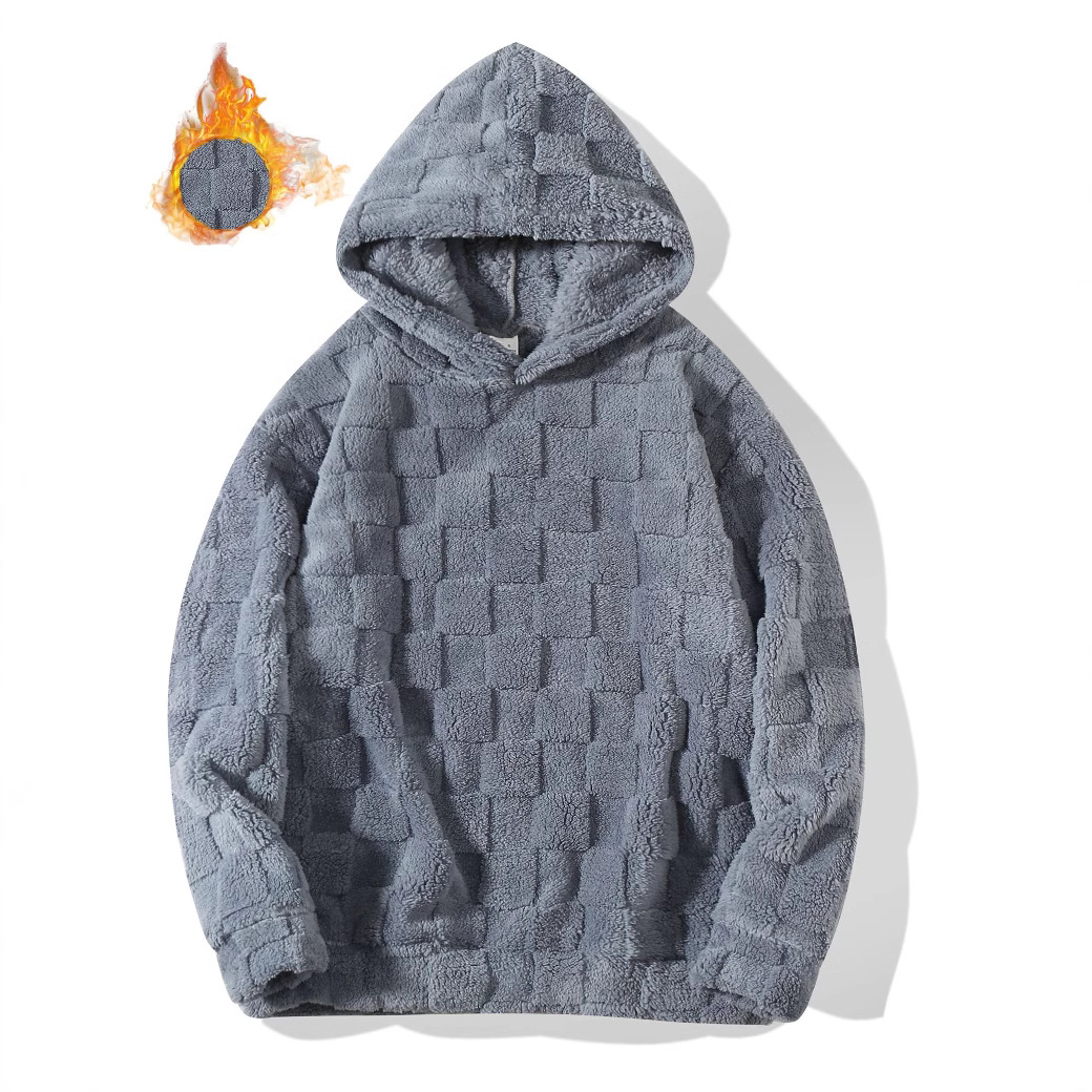 Men's Plaid Loose-fit Hooded Sweatshirt photo 4
