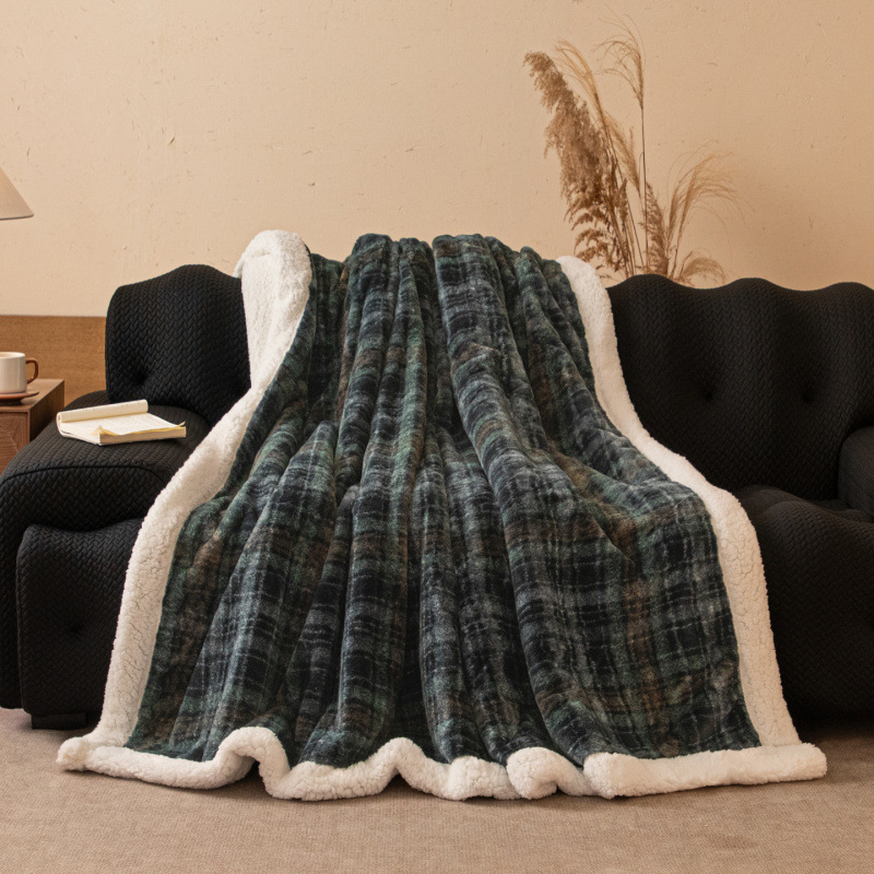 Lambswool Blanket Thickened Double-layer Shawl Blanket photo 4