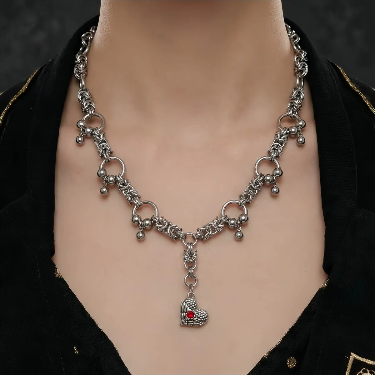 Tassel Heart-shaped Necklace For Men And Women photo 1