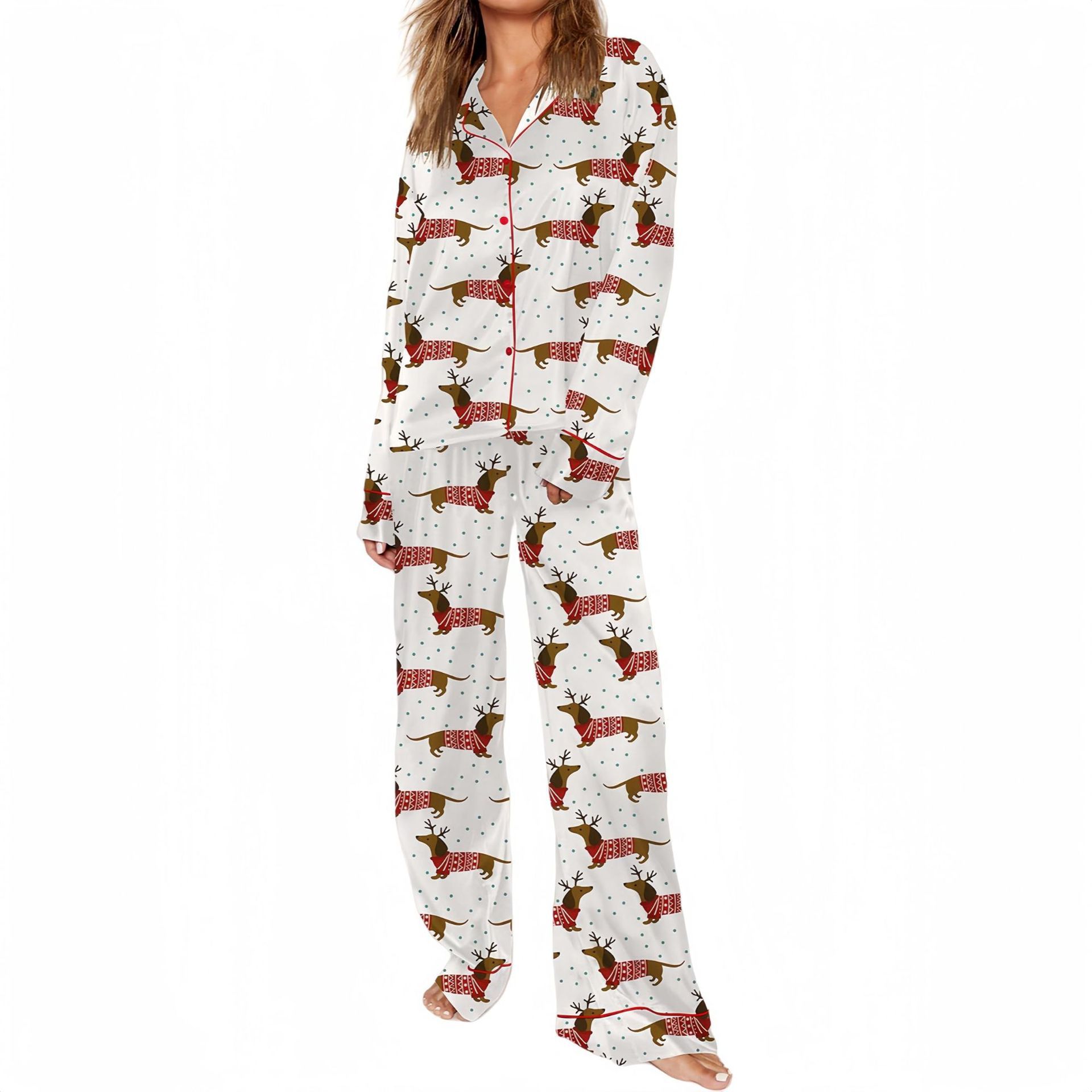 Casual Plus Size Temperament Christmas Tree Printing Suit photo 3